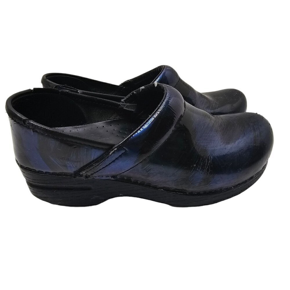 Dansko Professional Metallic Blue Clog Slip On Nurse Shoes size 7